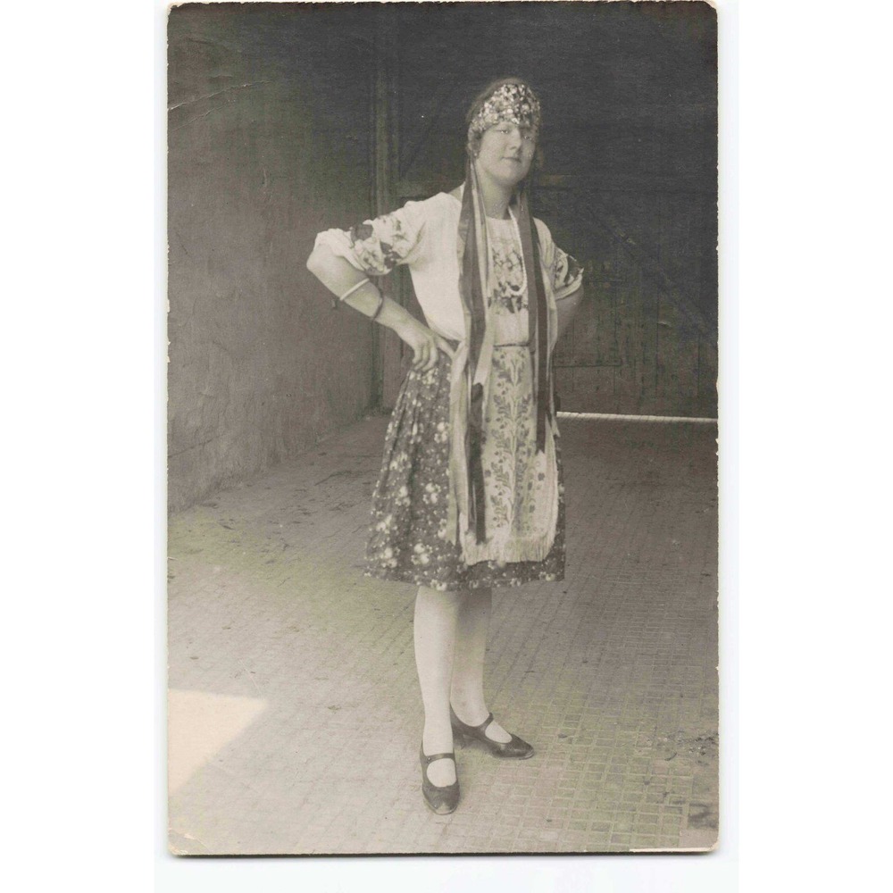 RPPC c1920s Woman Traditional Folk Costume Germany Real Photo Postcard